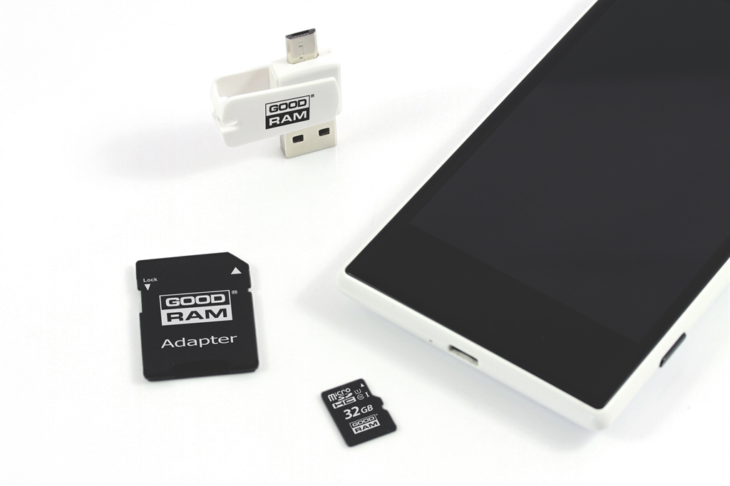 Карта пам`ятi MicroSDHC 32GB UHS-I Class 10 Goodram + SD-adapter + OTG Card reader (M1A4-0320R12)